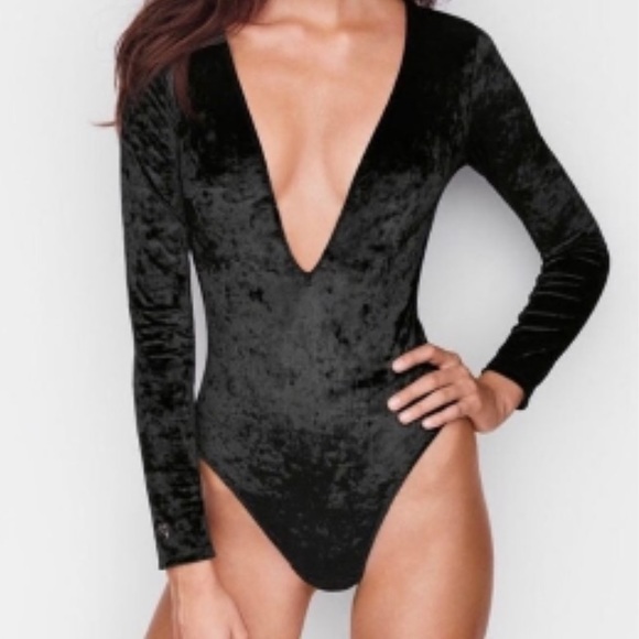 Victoria's Secret Tops - HOST PICK 💕 NWOT VS Black velvet bodysuit
